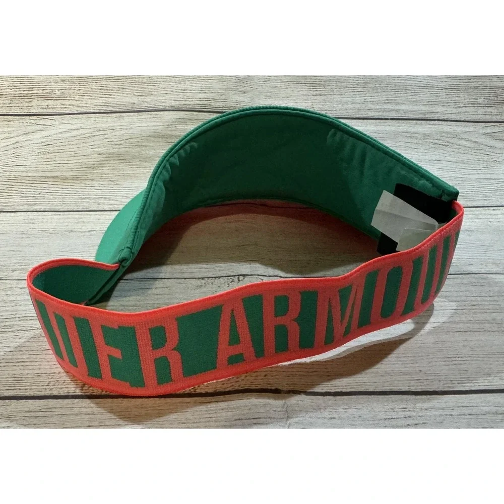 Under Armour Elastic Strap Visor Youth Size Bright Green Orange Neon TubX